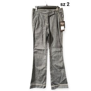 Brand New With Tags Vtg Y2K Daisy Fuentes sz 2 Black Denim Low Rise Flare Jeans